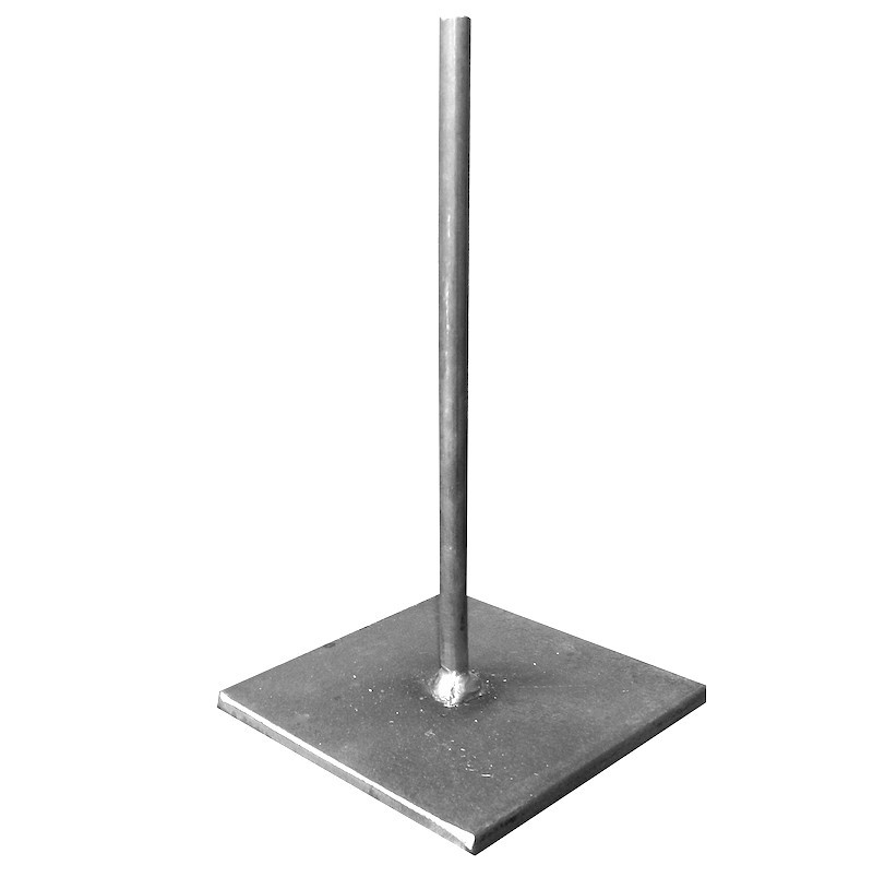 Steel Stand 100 × 100 mm with Central Rod – three-quarter view