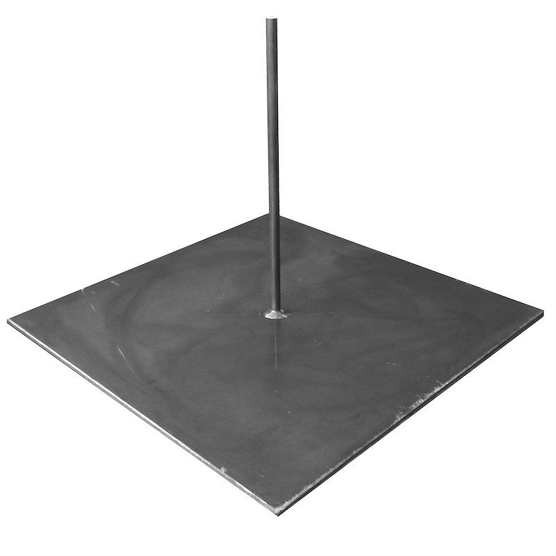 Steel Stand 400 × 400 mm with Central Rod – three-quarter view
